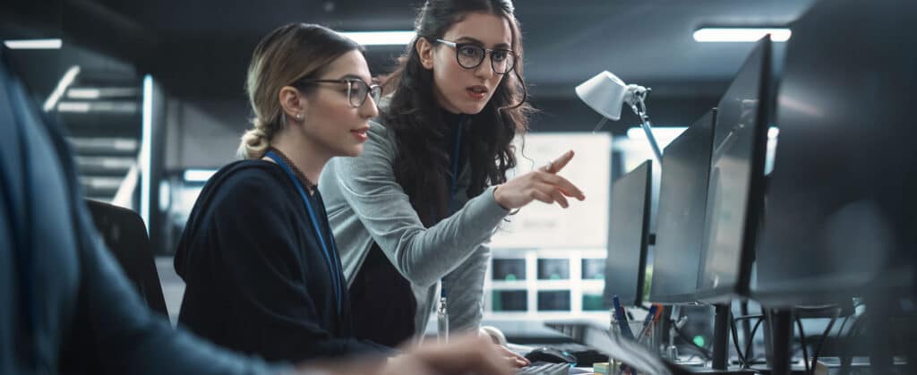 Women Working in a Cyber Security Software Development Department 1